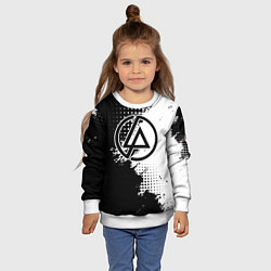 Свитшот детский Linkin park - черно-белая абстракция, цвет: 3D-белый — фото 2
