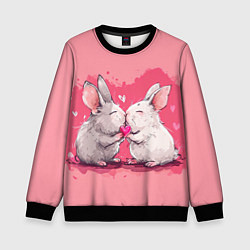 Свитшот детский Милые влюбленные кролики, цвет: 3D-черный