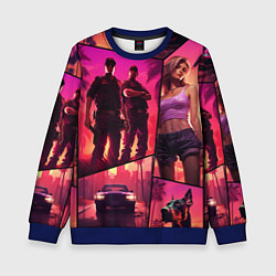 Свитшот детский GTA V style art, цвет: 3D-синий