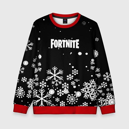 Детский свитшот Fortnite новый год паттерн / 3D-Красный – фото 1