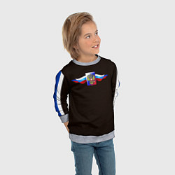 Свитшот детский Герб России с ленточками, цвет: 3D-меланж — фото 2