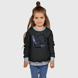 Свитшот детский Китайский дракон из чернил, цвет: 3D-меланж — фото 2