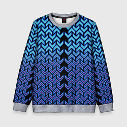 Свитшот детский Синие стрелки на чёрном фоне киберпанк, цвет: 3D-меланж