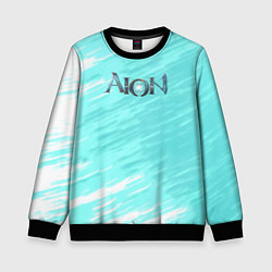 Свитшот детский Aion текстура рпг, цвет: 3D-черный