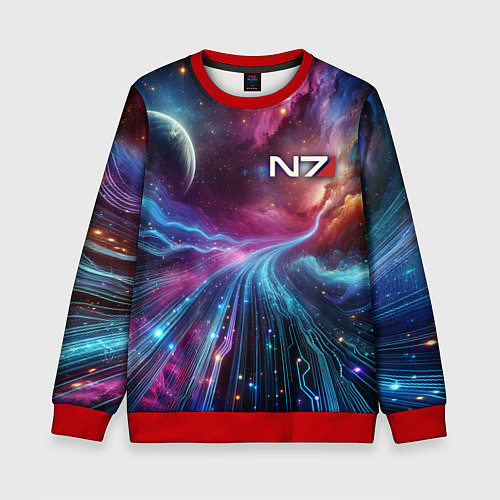 Детский свитшот Mass Effect - N7 / 3D-Красный – фото 1