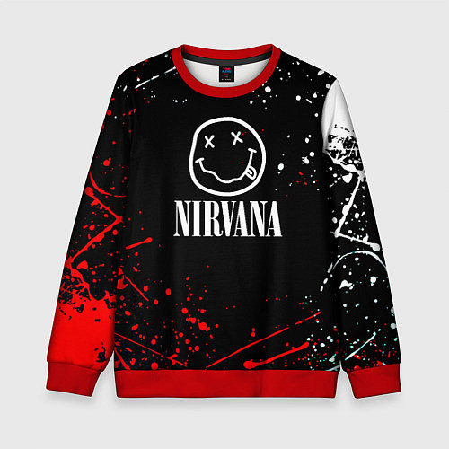 Детский свитшот Nirvana брызги красок / 3D-Красный – фото 1