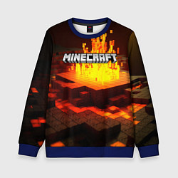 Свитшот детский Огненный minecraft, цвет: 3D-синий