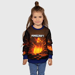 Свитшот детский Огненный minecraft логотип, цвет: 3D-синий — фото 2