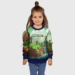Свитшот детский Minecraft logo квадратный мир игры, цвет: 3D-синий — фото 2
