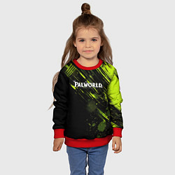 Свитшот детский Palworld logo black green, цвет: 3D-красный — фото 2