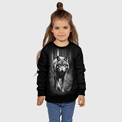 Свитшот детский Матерый Старый Волк, цвет: 3D-черный — фото 2
