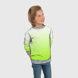 Свитшот детский Бело-салатовый градиент, цвет: 3D-меланж — фото 2