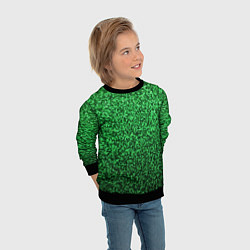 Свитшот детский Мелкая мозаика зелёный градиент, цвет: 3D-черный — фото 2