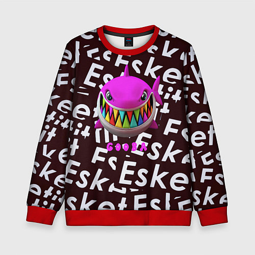 Детский свитшот Esskeetit logo pattern / 3D-Красный – фото 1