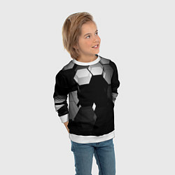 Свитшот детский Нано соты шестиугольник, цвет: 3D-белый — фото 2