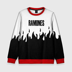 Свитшот детский Ramones fire black rock, цвет: 3D-красный