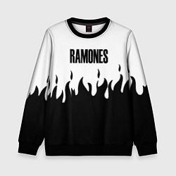 Свитшот детский Ramones fire black rock, цвет: 3D-черный