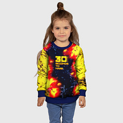 Свитшот детский Thirty Seconds to Mars огненное лого, цвет: 3D-синий — фото 2