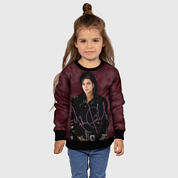 Свитшот детский Michael Jackson на бордовом фоне, цвет: 3D-черный — фото 2