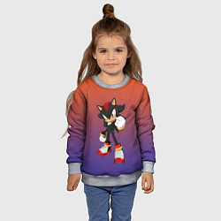 Свитшот детский Ёж Шэдоу Соник, цвет: 3D-меланж — фото 2