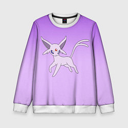 Свитшот детский Espeon Pokemon - розовая кошка покемон, цвет: 3D-белый