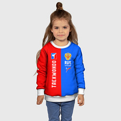 Свитшот детский Тхэквондо синий и красный, цвет: 3D-белый — фото 2