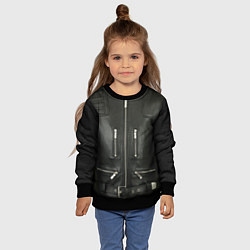 Свитшот детский Terminator first - leather jacket, цвет: 3D-черный — фото 2