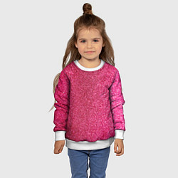 Свитшот детский Яркий розовый блеск, цвет: 3D-белый — фото 2