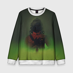 Свитшот детский Lethal Company: Green Fog, цвет: 3D-белый