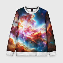 Свитшот детский The cosmic nebula, цвет: 3D-белый