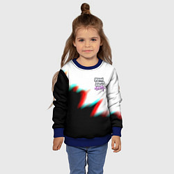 Свитшот детский GTA glitch текстура вайсити, цвет: 3D-синий — фото 2