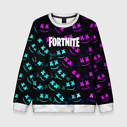 Свитшот детский Marshmello neon fortnite, цвет: 3D-белый