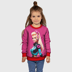 Свитшот детский Кукла Барби - киберпанк, цвет: 3D-красный — фото 2