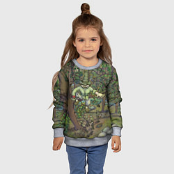 Свитшот детский Леший-озорник в лесу, цвет: 3D-меланж — фото 2