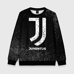 Свитшот детский Juventus с потертостями на темном фоне, цвет: 3D-черный