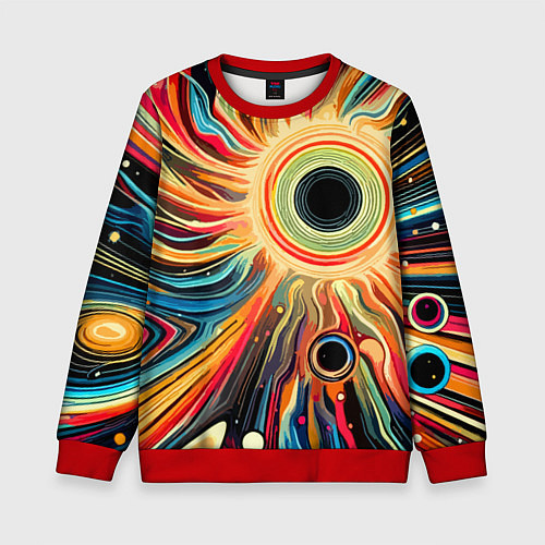 Детский свитшот Space abstraction - ai art / 3D-Красный – фото 1