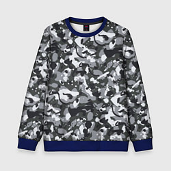 Свитшот детский Серый пиксельный камуфляж, цвет: 3D-синий