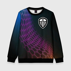 Свитшот детский Leeds United футбольная сетка, цвет: 3D-черный