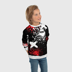 Свитшот детский Форд на фоне граффити и брызг красок, цвет: 3D-белый — фото 2