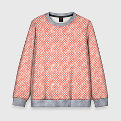 Детский свитшот Светлый персиковый паттерн клетчатый