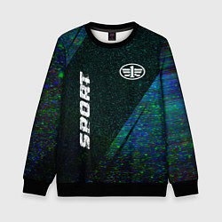 Свитшот детский FAW sport glitch blue, цвет: 3D-черный