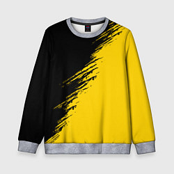 Детский свитшот Черные штрихи на желтом фоне