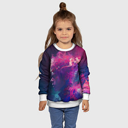 Свитшот детский Человек растворяющийся в фиолетовом дыму, цвет: 3D-белый — фото 2