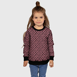 Свитшот детский Паттерн стилизованные цветы чёрно-розовый, цвет: 3D-черный — фото 2