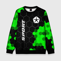 Свитшот детский Jeep green sport hexagon, цвет: 3D-черный