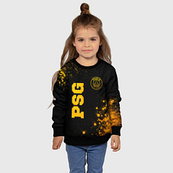 Свитшот детский PSG - gold gradient вертикально, цвет: 3D-черный — фото 2