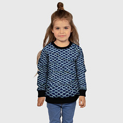 Свитшот детский Ромбичный узор, цвет: 3D-черный — фото 2