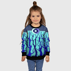Свитшот детский Turquoise abstraction, цвет: 3D-черный — фото 2