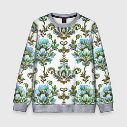 Свитшот детский Цветочный винтажный узор, цвет: 3D-меланж