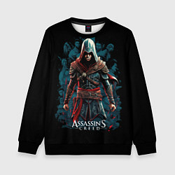Свитшот детский Assassins creed черный фон, цвет: 3D-черный